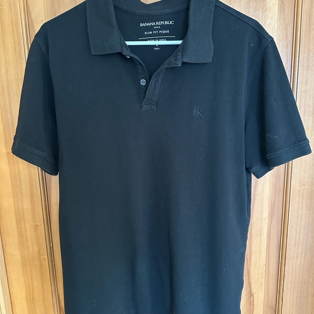 Banana Republic Black SlimFit Polo Shirt